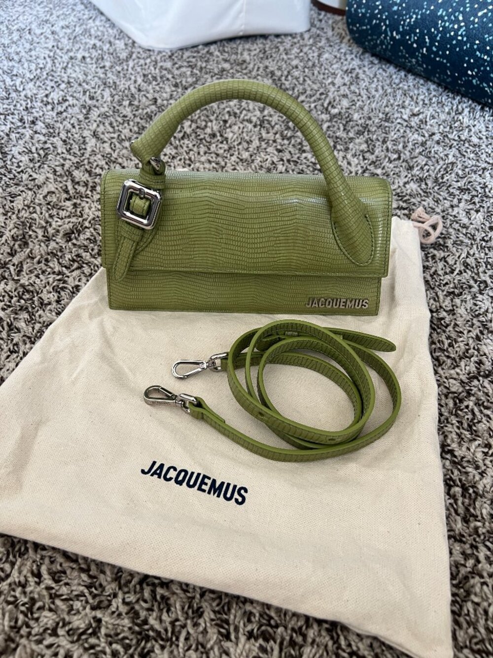 The Long Chiquito Embossed Leather Top Handle Bag - Picture 2 of 6